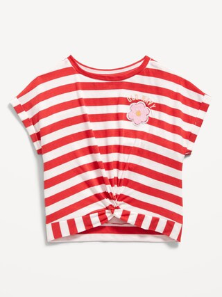 Dolman-Sleeve Logo-Graphic Twist-Front Top for Girls | Old Navy (US)