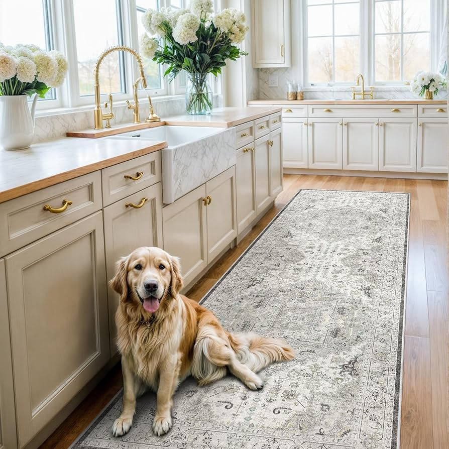 Madane Runner Rug 2'6''x8' Kitchen Runner, Hallway Runner Printed Vintage Washable Rugs Soft Non-... | Amazon (US)