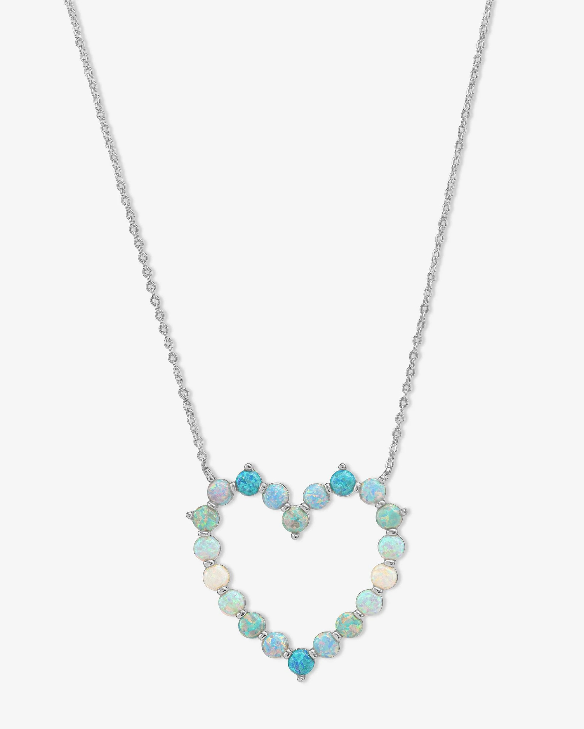 She's an Icon Ombré Heart Necklace - Silver|Blue Opal Ombré | Melinda Maria Jewelry