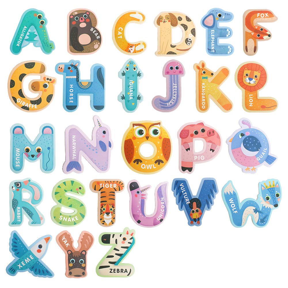 USATDD Jumbo Magnetic Letters Colorful ABC Alphabet Animal Shape Toys Large Uppercase Refrigerato... | Amazon (US)