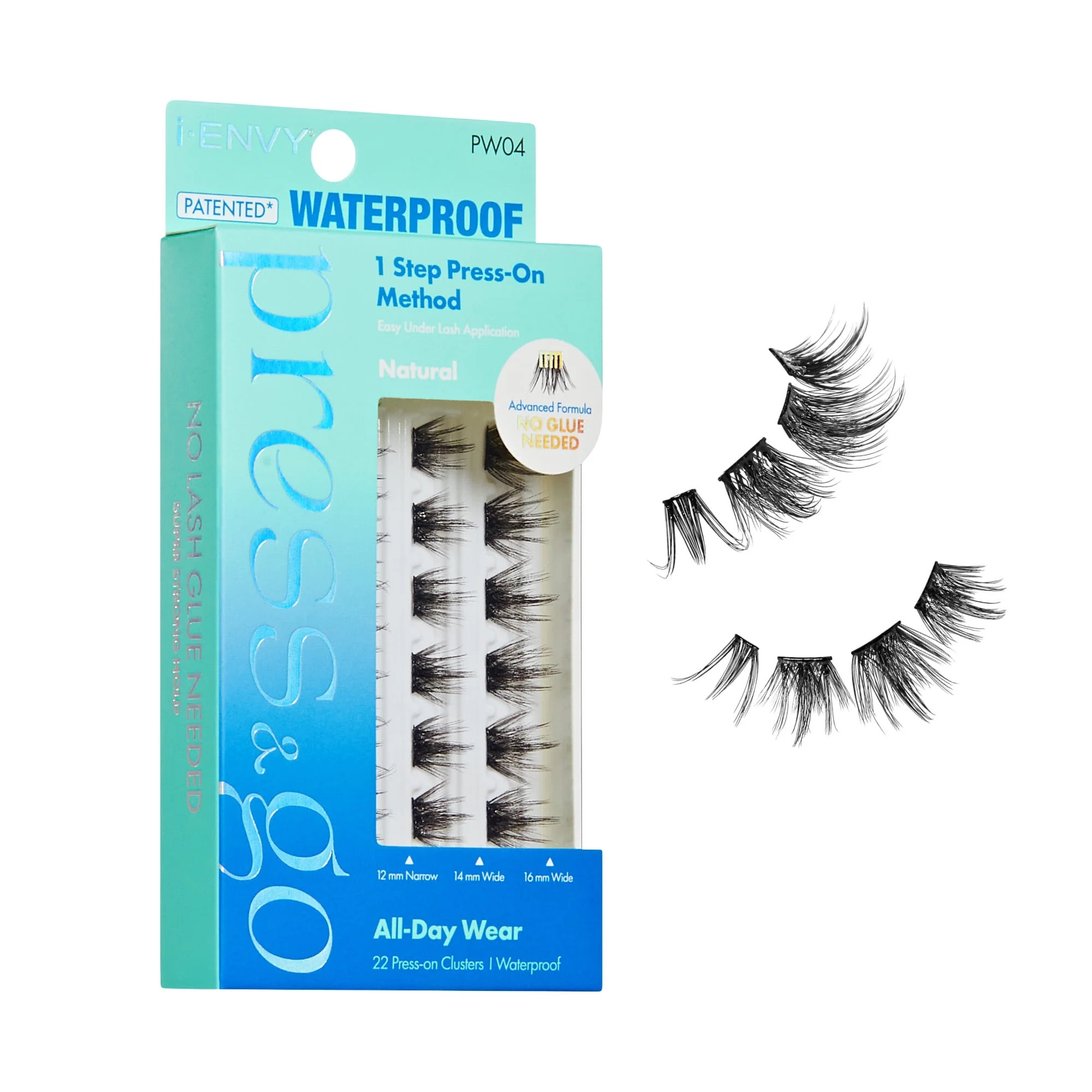 i-ENVY Press&Go Waterproof Self-Adhesive Eyelashes, No Glue Needed 22 False Lash Clusters, Reusab... | Walmart (US)