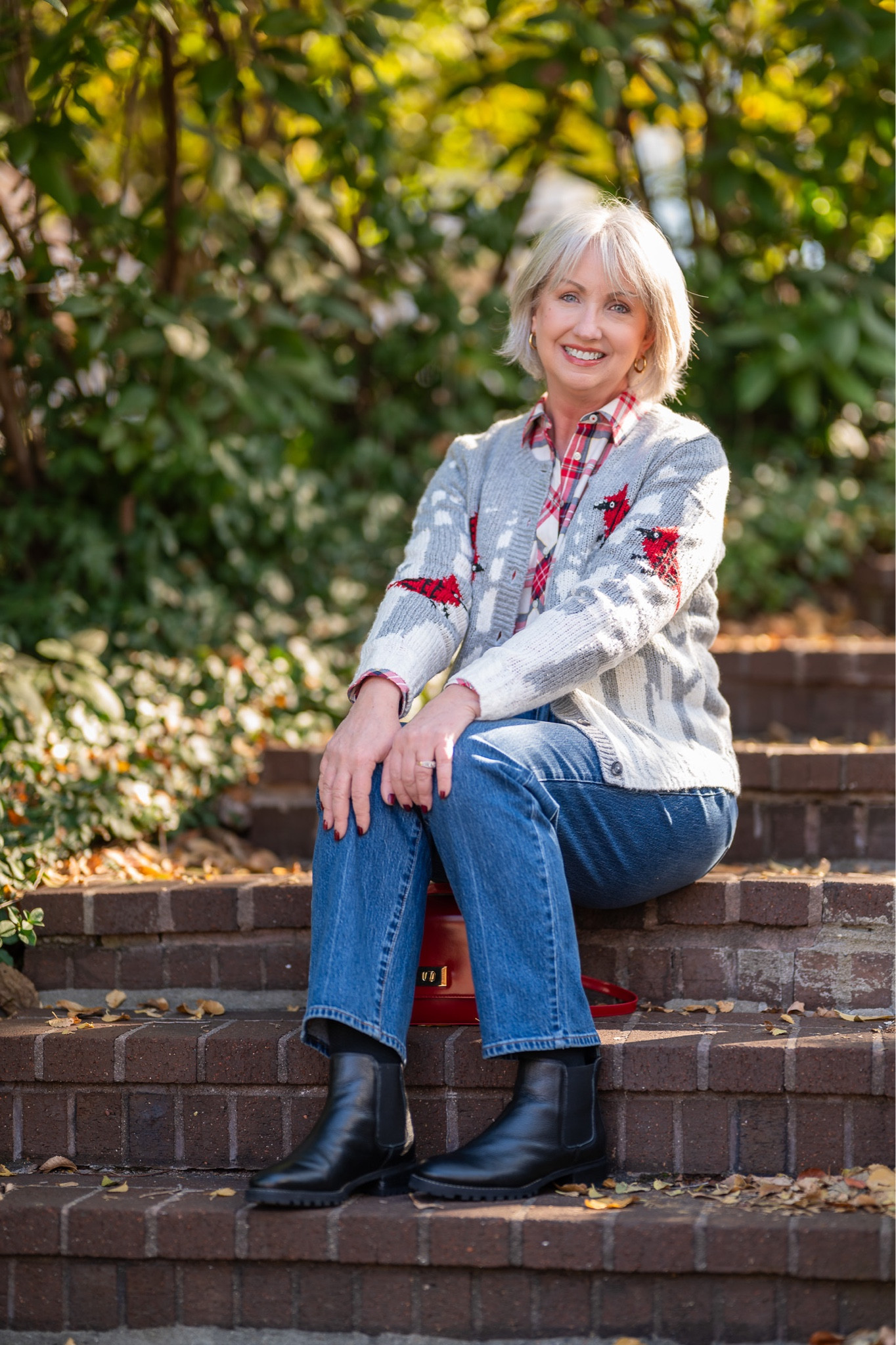 You’ll get 40% off your entire purchase at Talbots today. I ❤️❤️❤️ this fun cardinal in the snow cardigan. TTS. I sized up to a 10 in the high waist relaxed fit jeans  

#LTKmidsize #LTKCyberWeek #LTKSeasonal