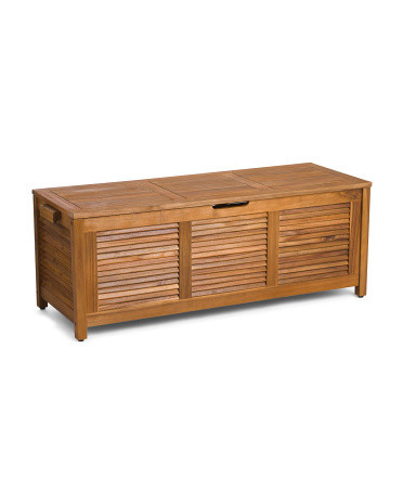Outdoor Acacia Wood Storage Bench | TJ Maxx