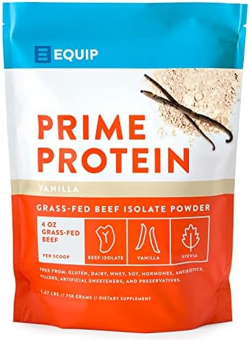 Equip Foods Prime Protein - Grass-Fed Beef Protein Powder Isolate -Paleo and Keto Friendly, Glute... | Amazon (US)