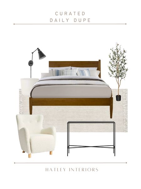 how i’d style today’s dupe! 

modern bedroom inspo, bedroom decor, bedroom mood board, wood bed, west elm dupe, designer dupe, look for less, home decor 

#LTKhome #LTKfindsunder100