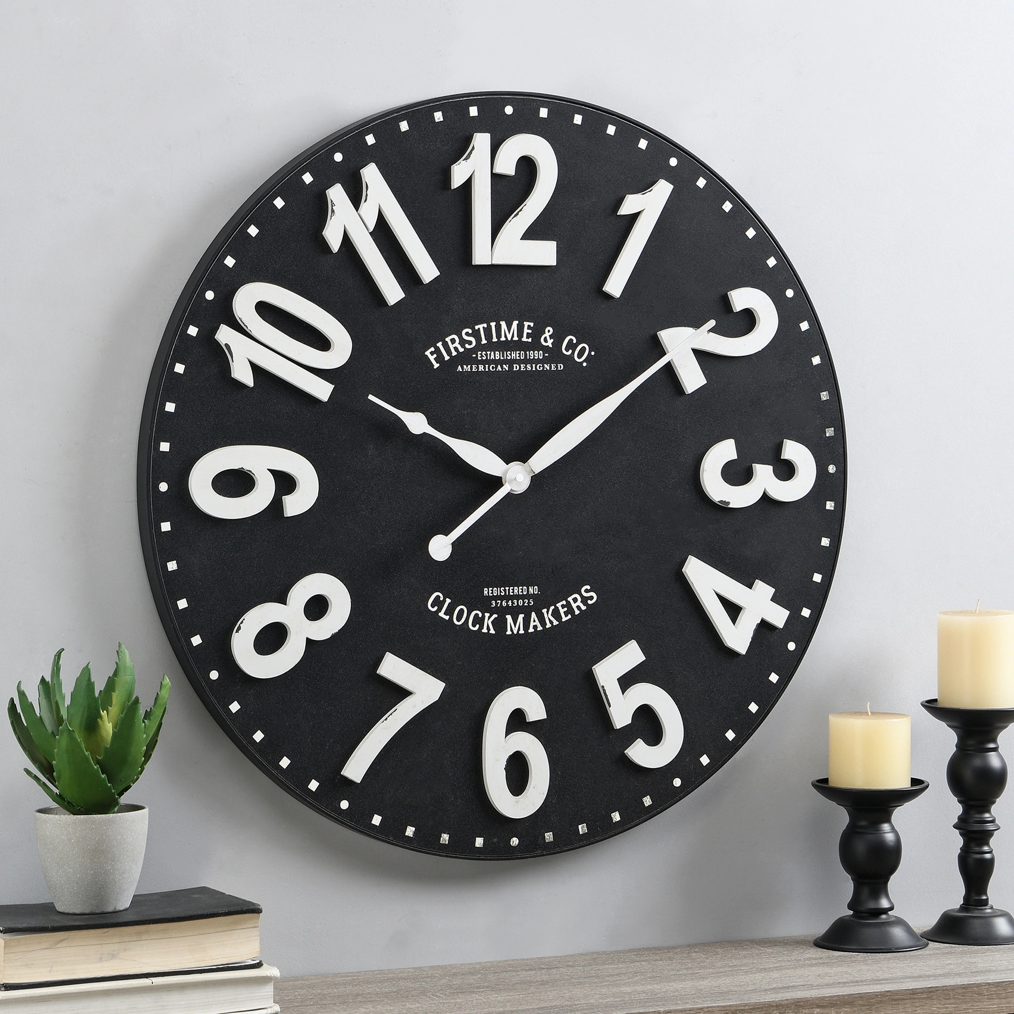 FirsTime & Co. Sullivan Farmhouse Wall Clock, American Crafted, Black, Plastic, 27 x 2 x 27 in | Bed Bath & Beyond