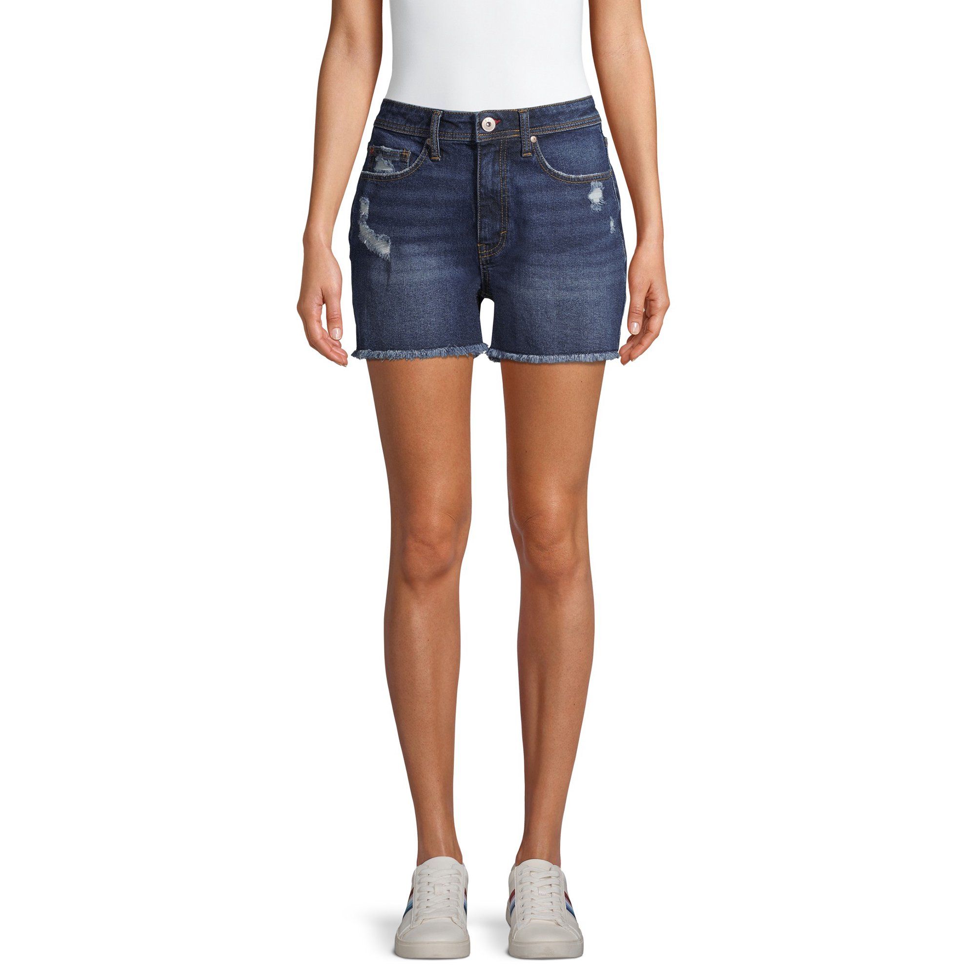 EV1 from Ellen DeGeneres Charlotte Cut Off Destructed Jean Shorts Women's | Walmart (US)