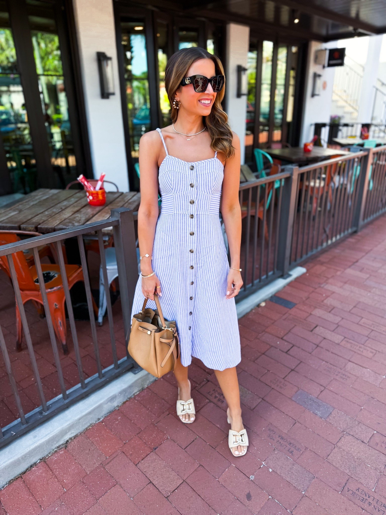 Target spring dresses. Target summer dresses. Target vacation outfits. Target Easter dresses. Seersucker dress in XS. Resort wear. Shoes are TTS and so comfy! Tory Burch romy bucket bag. Gucci sunglasses. 

*I am 5’3, 110, 32b and wearing XS. Wedges are TTS. 

#LTKTravel #LTKPetite #LTKShoeCrush