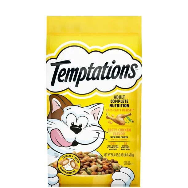 Temptations Tasty Chicken Flavor Adult Dry Cat Food, 3.15 lb. Bag Walmart Exclusive | Walmart (US)