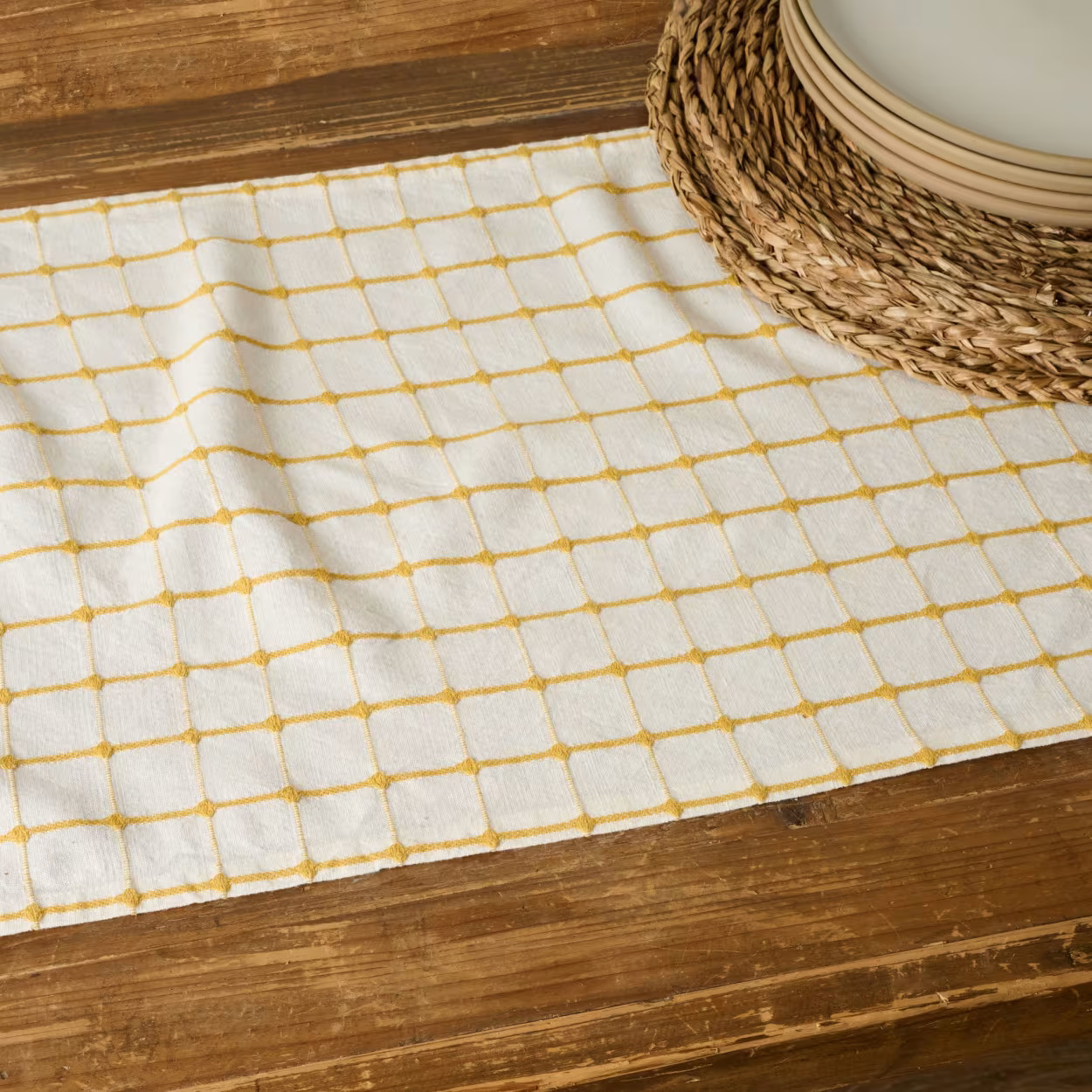 Sunshine Grid Tassel Runner | Magnolia
