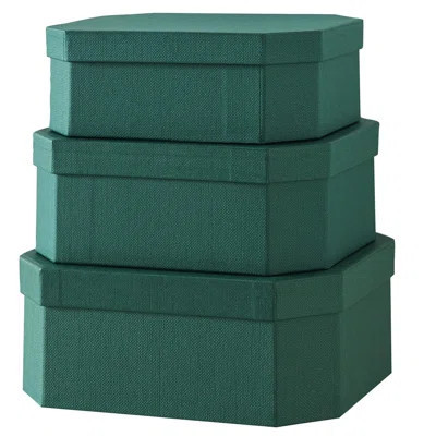 Octagonal Textured Decorative Storage Boxes, Set Of 3 Nesting Cardboard Storage Boxes | Wayfair North America