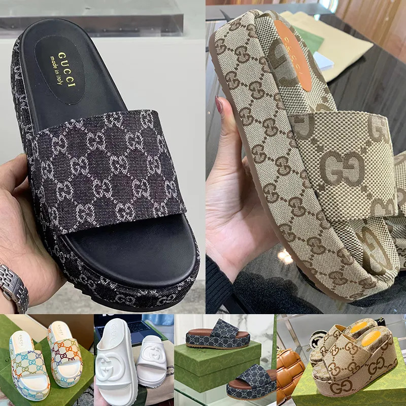 1:1 Dupe Gucci Platform Sandy Beach Sandals Printed Floral Fashion Summer Slippers | DHGate