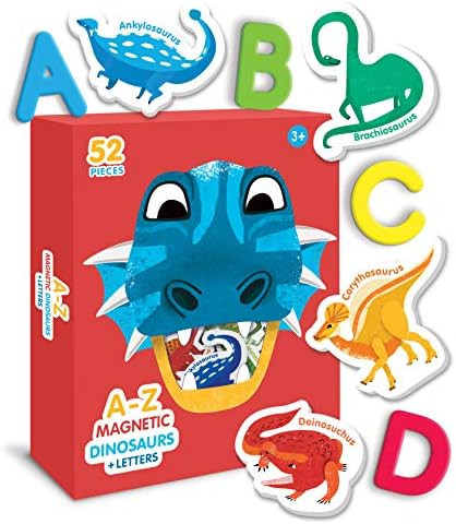 Curious Columbus A-Z Dinosaur Magnets and Magnetic Letters. Set of 52. Includes 26 Foam Dino Pict... | Amazon (US)