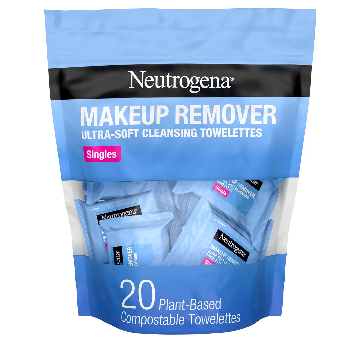 Neutrogena Makeup Remover Wipes, Individually Wrapped Daily Face Wipes for Waterproof Makeup, Travel & On-the-Go Singles, 20 Count | Amazon (US)
