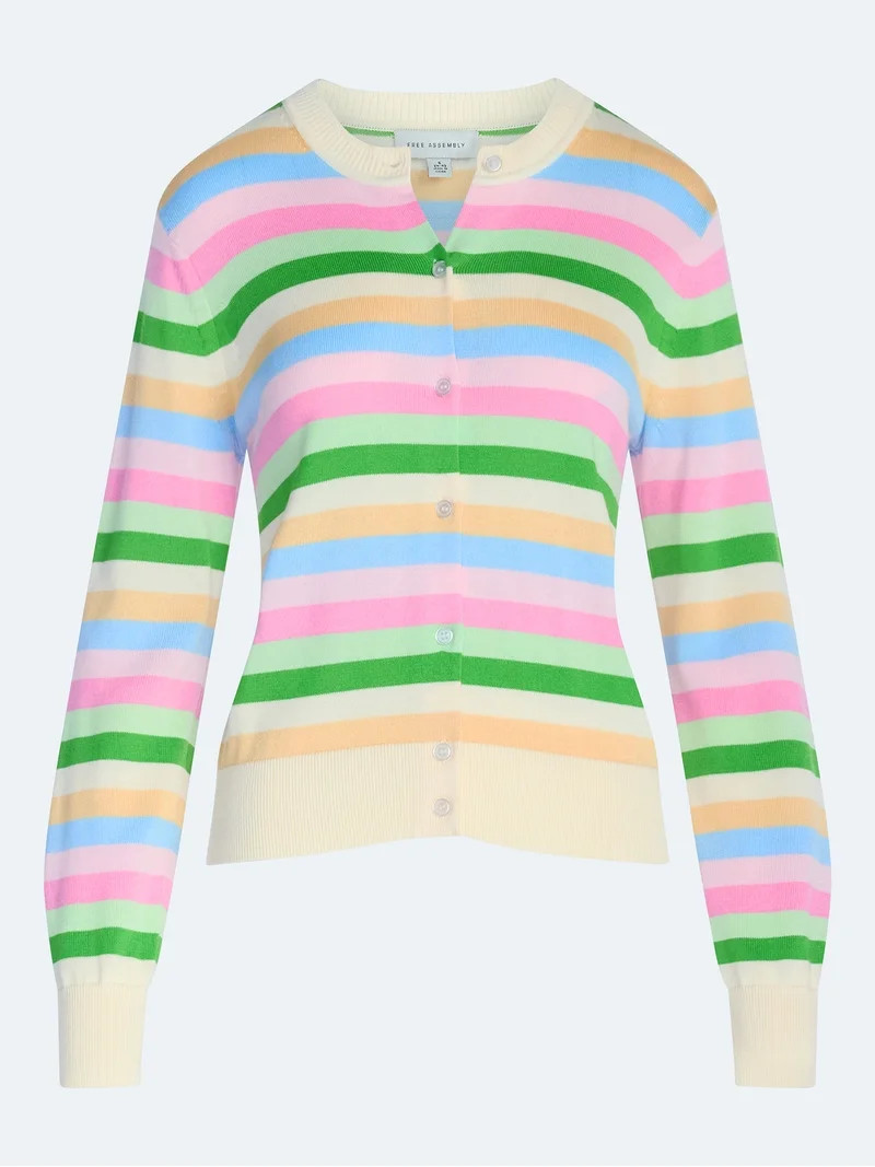 Free Assembly Women's Classic Cardigan Sweater with Long Sleeves, Lightweight, Sizes XS-XXL | Walmart (US)