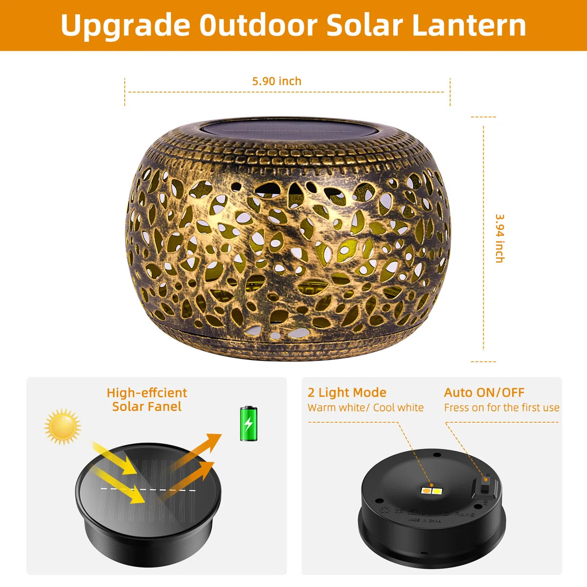 3.94'' Solar Powered Integrated LED Color Changing Globe Lantern (Set of 2) | Wayfair North America