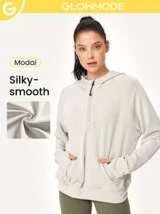 GLOWMODE Modal Silk Touch Oversized Half-Zip Hoodie | SHEIN