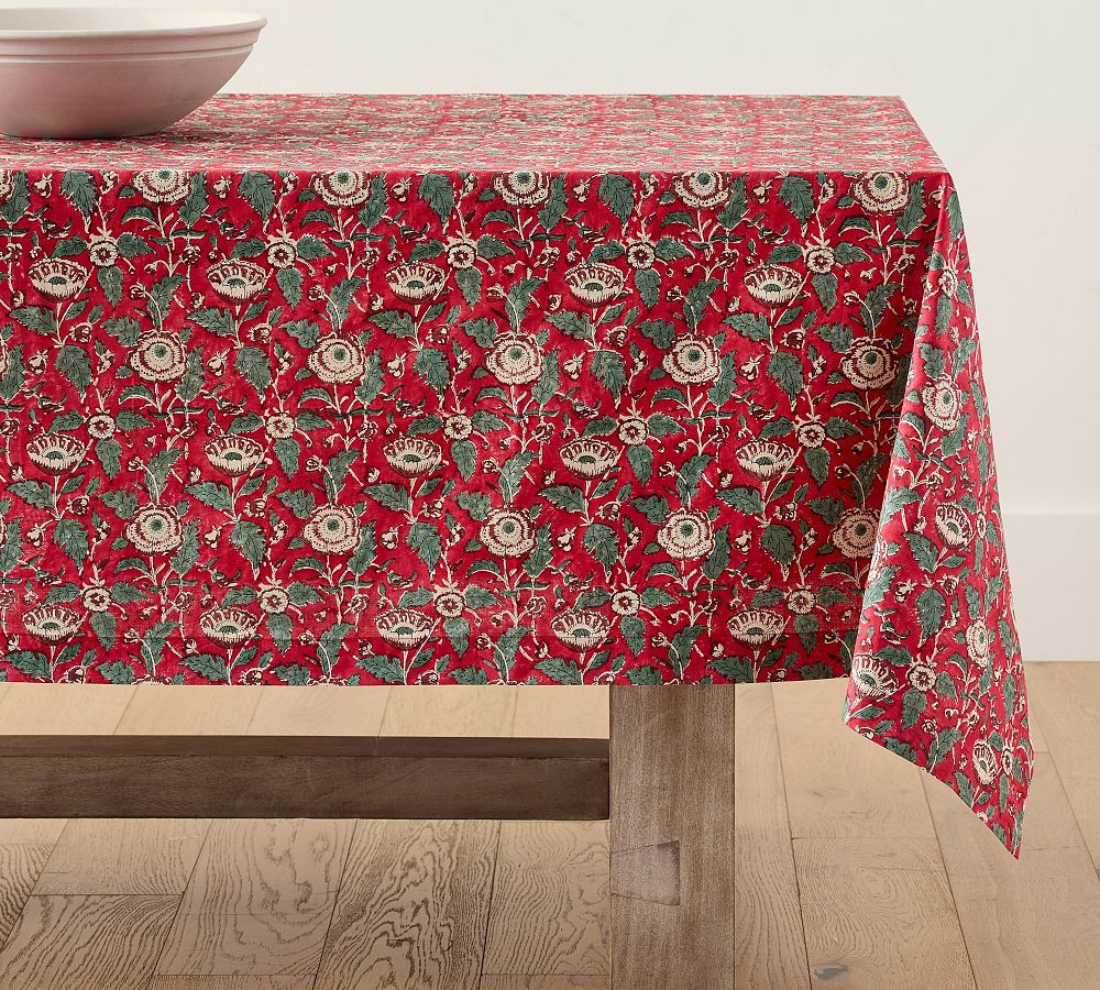 Cameron Block Print Cotton Tablecloth | Pottery Barn (US)