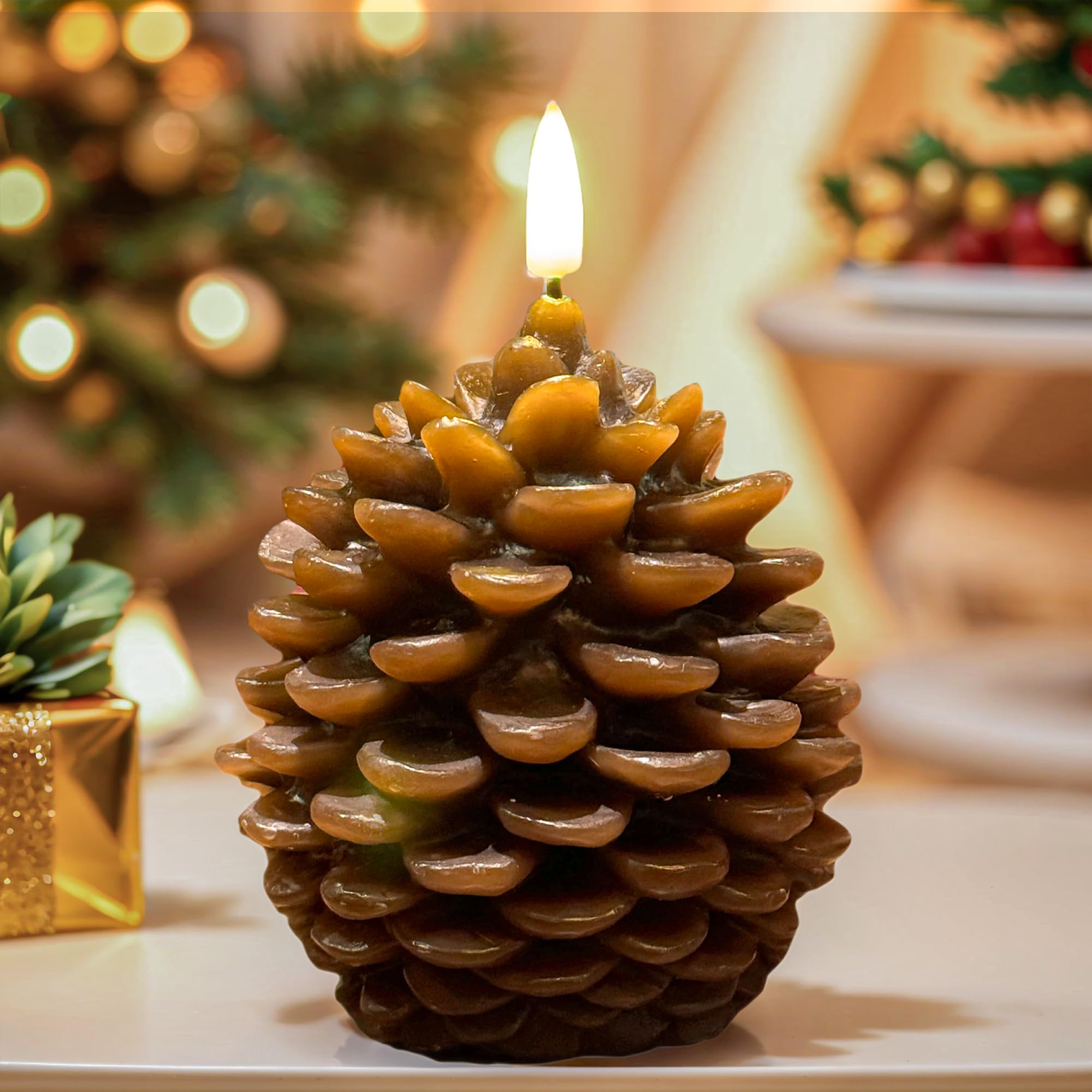 Xin min Battery Operated Candles withTimer, Christmas Decorations Indoor, Giftsand Seasonal Displ... | Amazon (US)