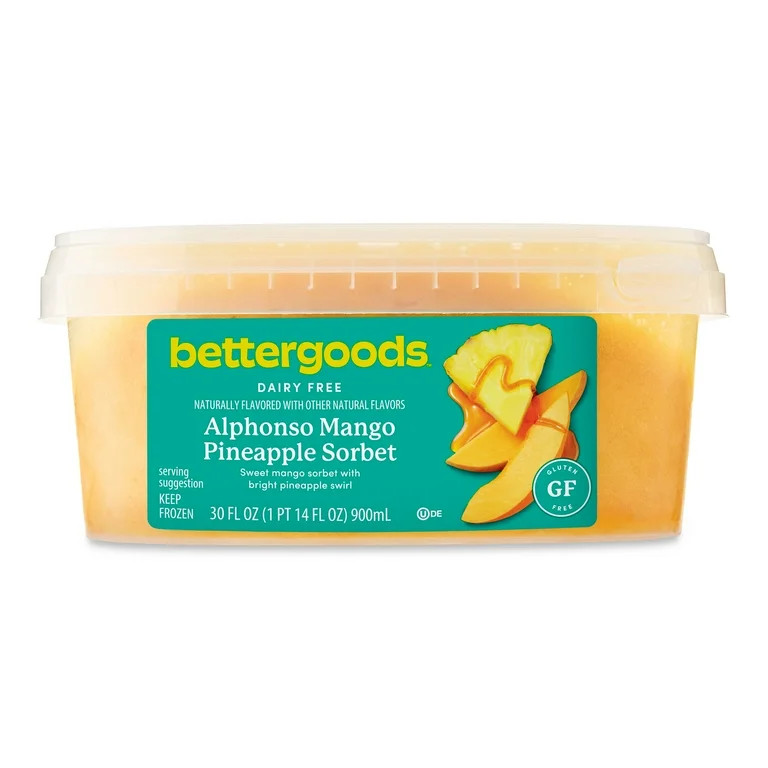 bettergoods Alphonso Mango Pineapple Sorbet, 30 fl oz (Frozen) | Walmart (US)