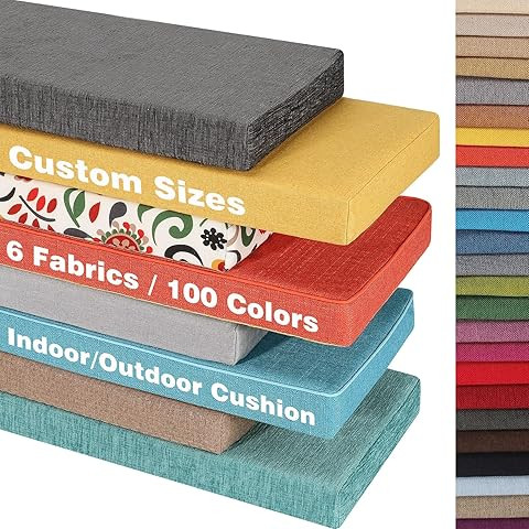 Custom Size Bench Cushion for Indoor/Outdoor Furniture, Made in USA 70D Foam, Personalized Colors... | Amazon (US)