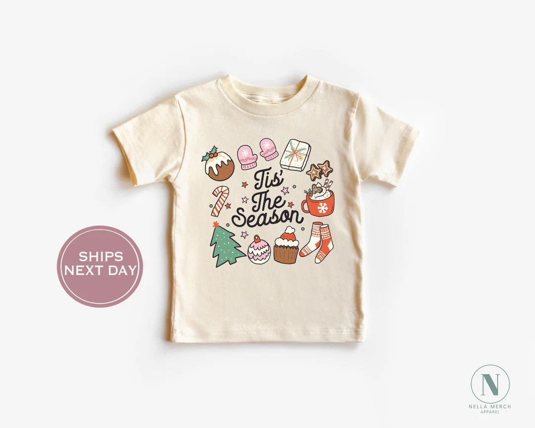 Christmas Tis The Season Toddler Shirt - Retro Christmas Kids Shirt - Cute Christmas Shirt - Vint... | Etsy (US)