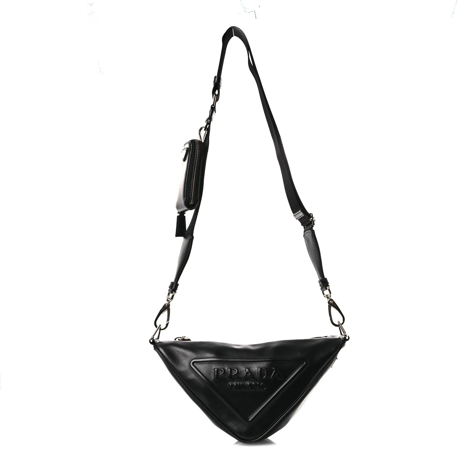 Prada Grace Lux Triangle Shoulder Bag Black 1895387 | FASHIONPHILE (US)