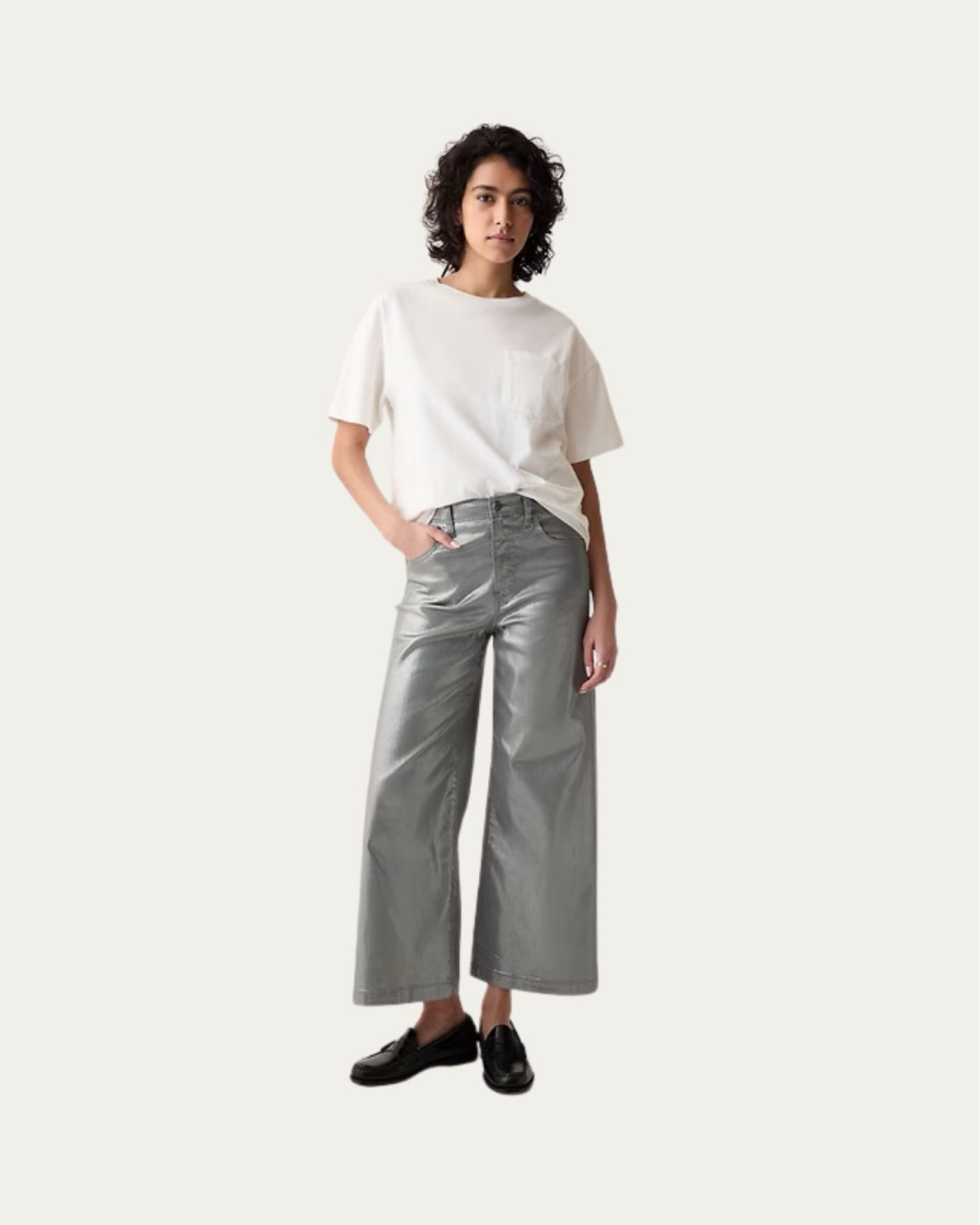 GAP Pants | Metallic Wide Leg | Ankle Jeans | Silver | Cotton | Work Fashion | Business Casual

#LTKstyletip #LTKworkwear #LTKcanada