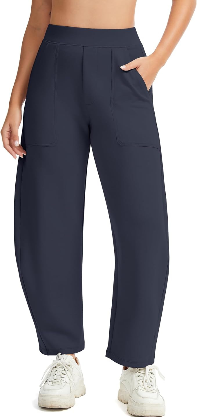 H Hellisal Womens Baggy Wide Leg Pants Barrel Leg Sweatpants Casual Elastic Waisted Stretch Trave... | Amazon (US)