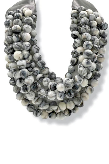 Carla Grey Smooth Bead Statement Necklace | The Willow Tree