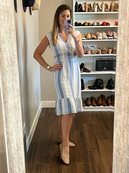 Cotton and linen blend dresses are absolute perfection for summer. Stay cool and look chic in a midi length with a smocked waist like this one. Sharing all the other beautiful prints it comes in. 

Dress runs large. Size down. I’m wearing an XS.

#LTKSeasonal #LTKstyletip