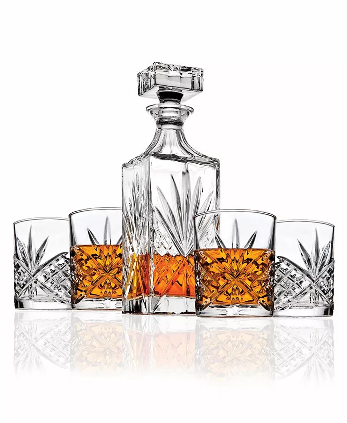 Godinger Dublin Crystal 5 Piece Decanter Whiskey Set - Macy's | Macy's