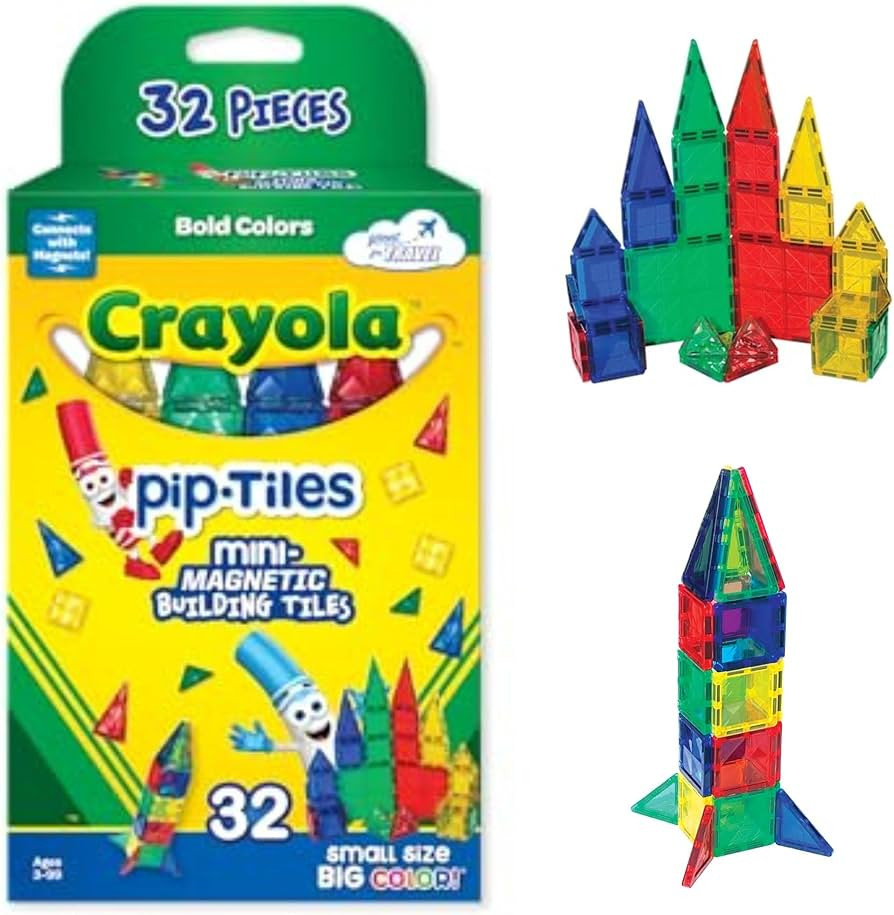 CreateOn Crayola Mini Magnetic PIP-Tiles, Building Set for Kids, Magnetic Building Toys for Kids,... | Amazon (US)