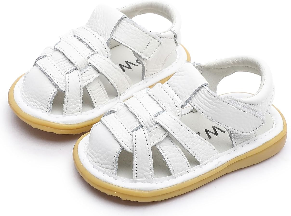 DADAWEN Baby Toddler Girls Boys Leather Closed Toe Athletic Sandals Lightweight Non-Slip Soft Rub... | Amazon (US)