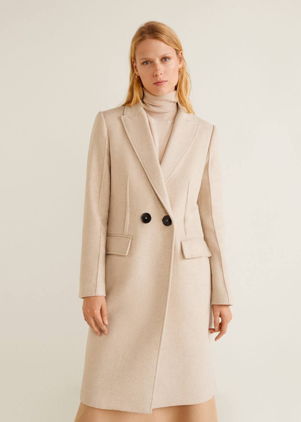 Contrast buttons coat - Women | MANGO (UK)