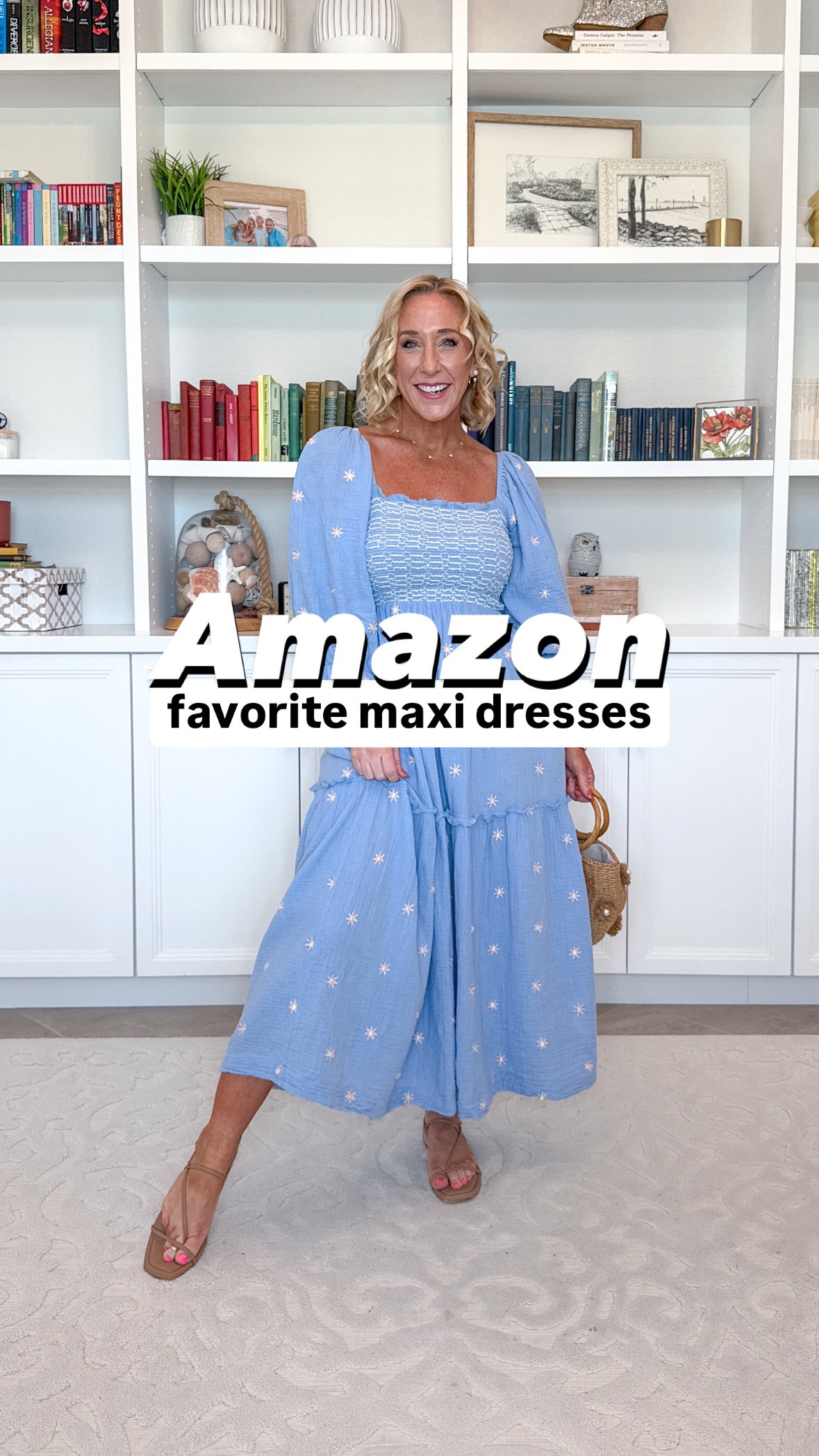 Amazon maxi dresses (that I loved last year and can’t wait to wear again this year!)
1. Embroidered lantern sleeve - size medium. Has pockets. Not lined. 
2. Floral tie-strap - size small. Has pockets. 
3. Circle skirt - size small // white bodysuit - size small. 
4. Blue graphic - size small. Lightweight, not lined.
5. Lake flowy - size small. No pockets. Very flowy. 
6. Floral with pink - size small. Fully lined. 
7. Black ric-rac - size small. Zip up back. No pockets. 
8. Striped tie-strap - lined to knee. Has pockets  


#LTKWatchNow #LTKPetite #LTKSeasonal