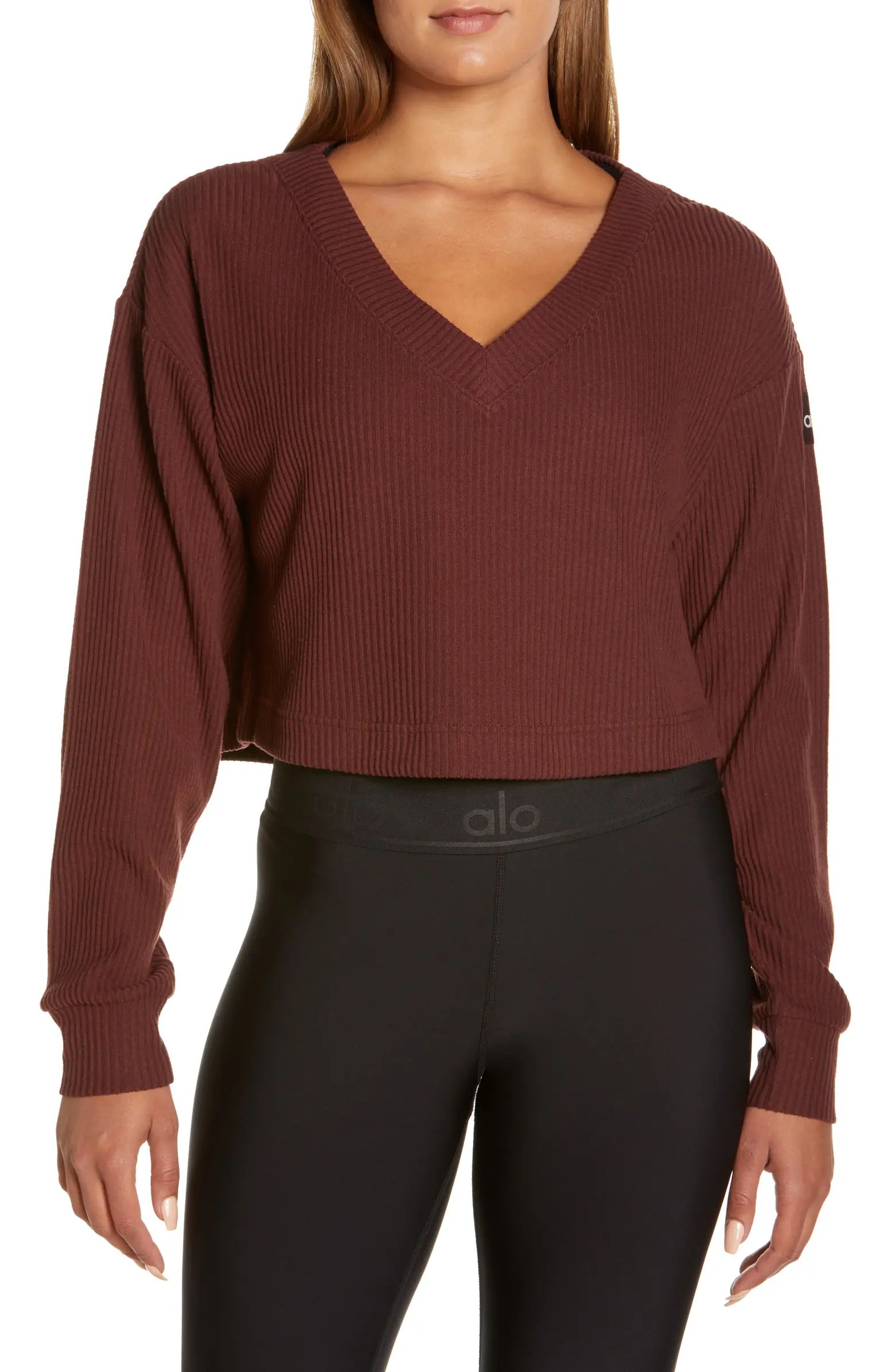 Muse Ribbed Crop Pullover | Nordstrom