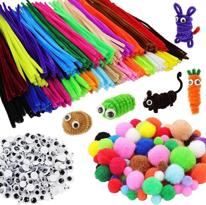 862 Pieces Kids Art & Craft Supplies Set DIY Activities & Parties Pipe Cleaners Craft Set 240 Pcs... | Amazon (US)