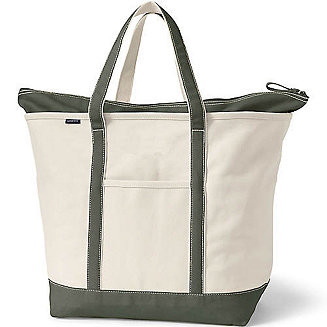 Extra Large Natural 5 Pocket Zip Top Canvas Tote Bag | Macy's