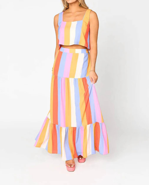 Cookie Pool Boy Stripe Skirt Set In Multi Color | Shop Simon