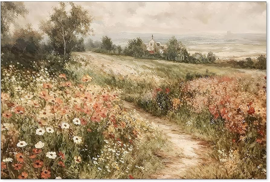 Haitunone Landscape Wildflower Wall Art Nature Botanical Floral Posters Retro Cottagecore Plant P... | Amazon (US)