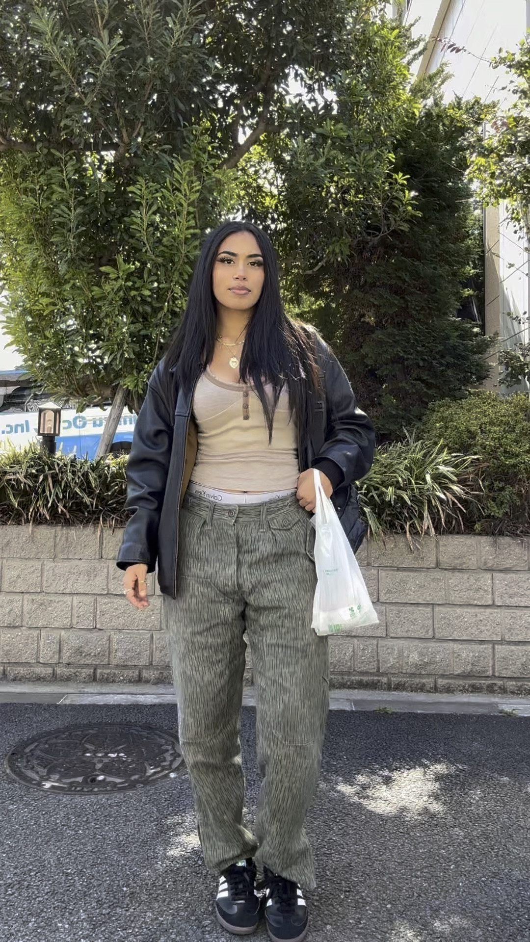 Outfit details below: 
#1: 
jacket: thrifted
top:thrifted 
pants: vintage 
shoes: adidas 
#2 
