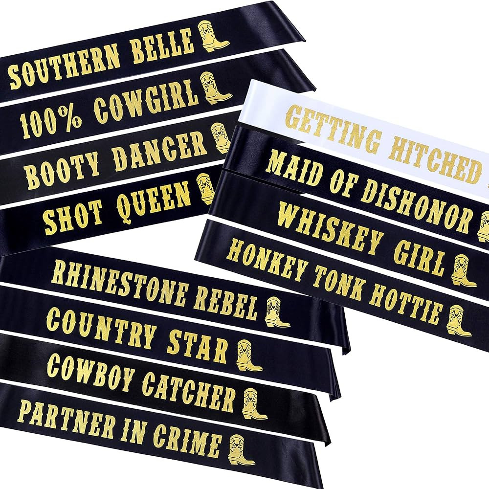 Pop Fizz Designs Nashville Bachelorette Party Sashes | 12 Pack | Includes 1 Bride Sash “Getting... | Amazon (US)