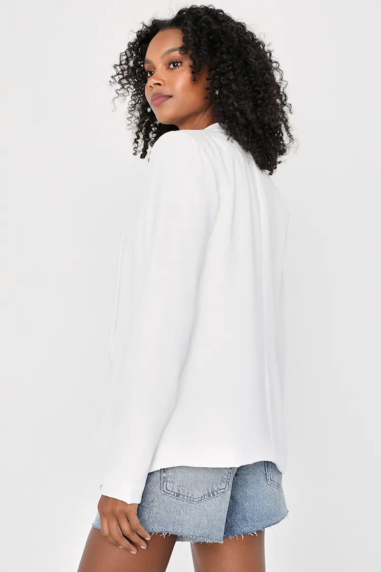 Miss Punctuality White Lightweight Blazer | Lulus