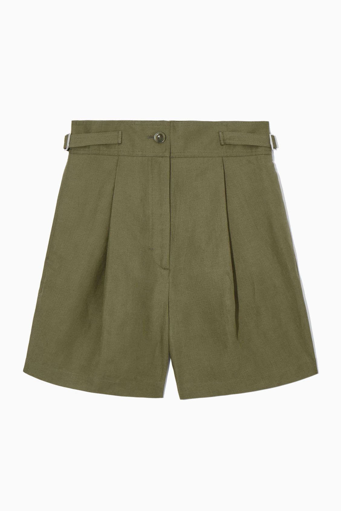 PLEATED LINEN-BLEND UTILITY SHORTS | COS UK