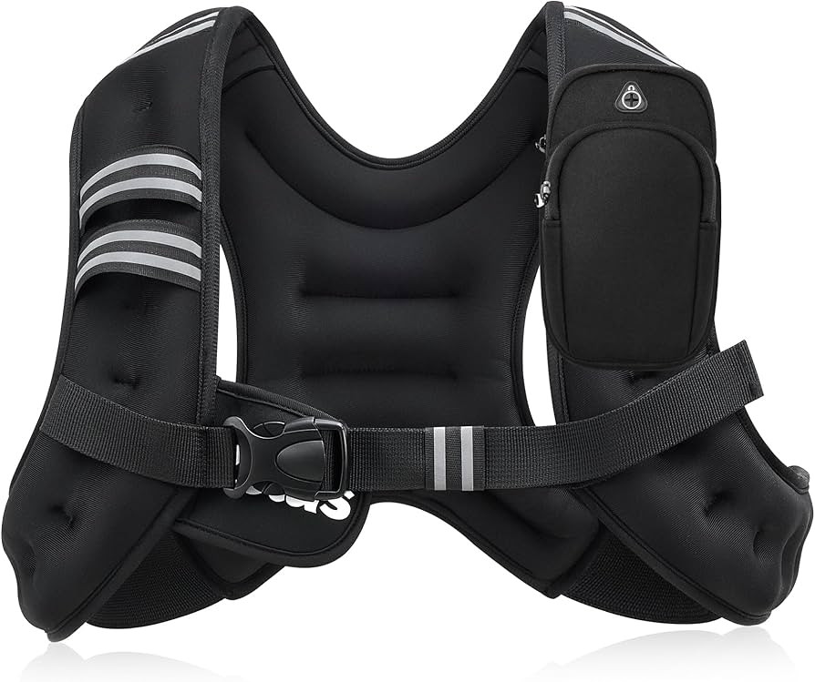 ZELUS Weighted Vest, 6lb/8lb/12lb/16lb/20lb/25lb/30lb Weight Vest with Reflective Stripe for Work... | Amazon (US)