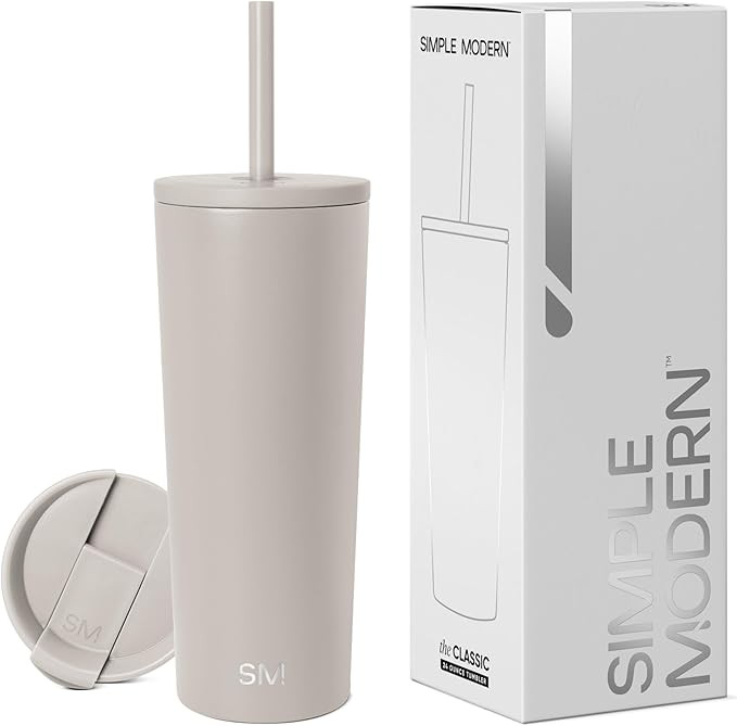 Simple Modern Insulated Tumbler with Lid and Straw | Iced Coffee Cup Reusable Stainless Steel Wat... | Amazon (US)