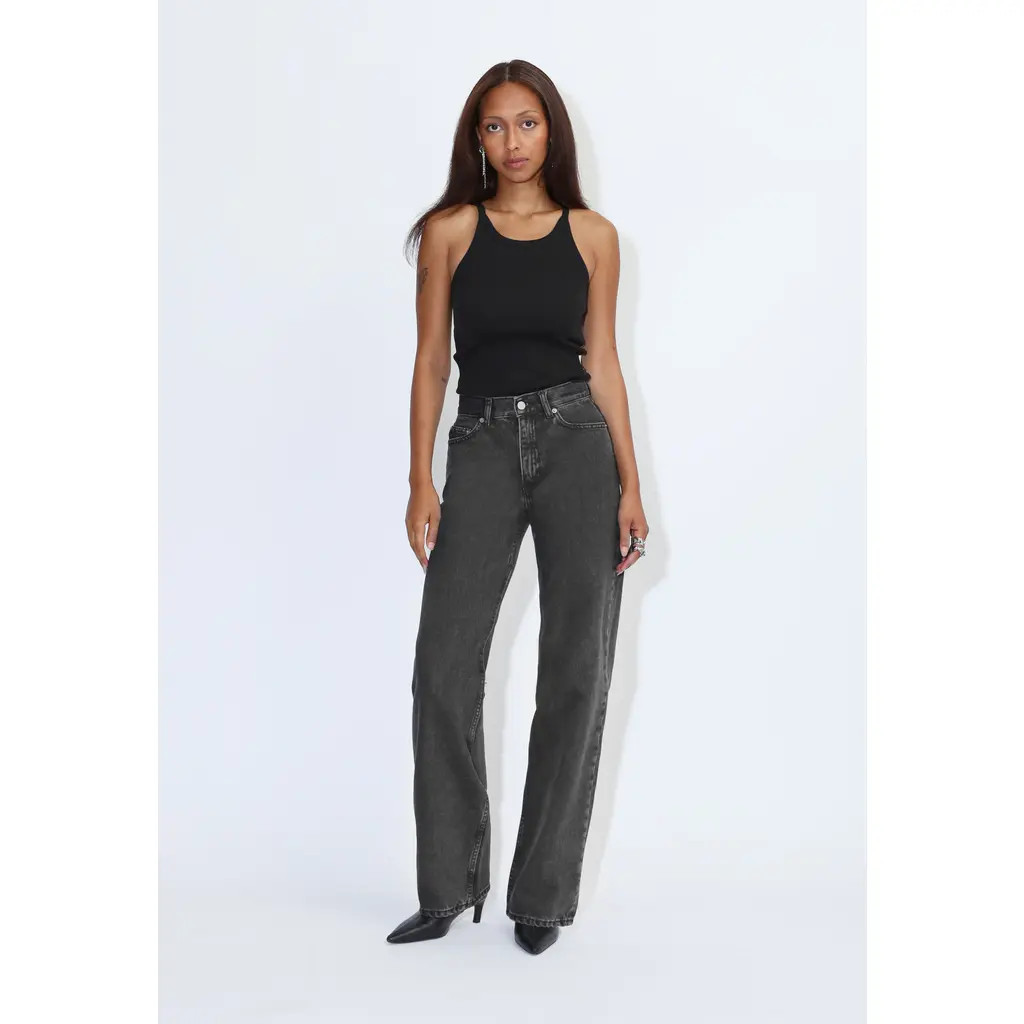 Dr. Denim Echo High Straight Rigid Jeans in Retro Black at Nordstrom, Size 28 | Nordstrom