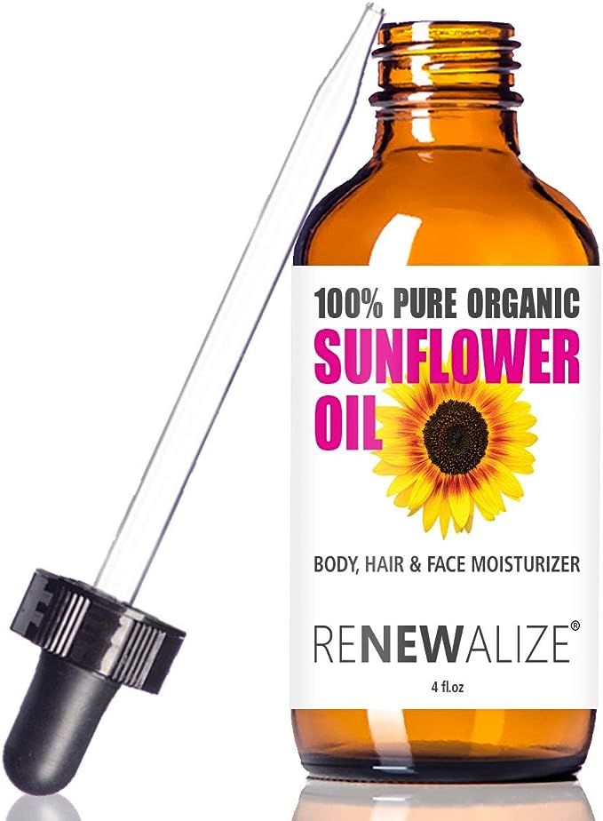 ORGANIC SUNFLOWER SEED OIL FACE MOISTURIZER - 4oz size | All Natural Cold Pressed 100 Pure - High... | Amazon (US)