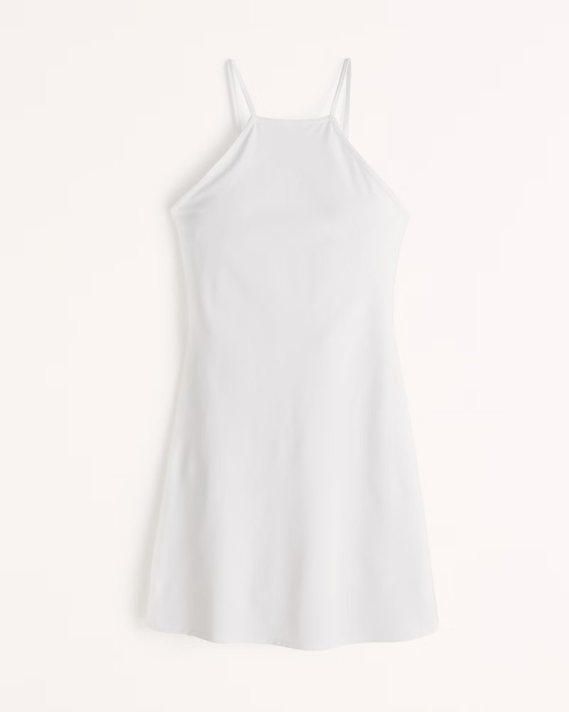 High-Neck Open Back Traveler Dress | Abercrombie & Fitch (US)